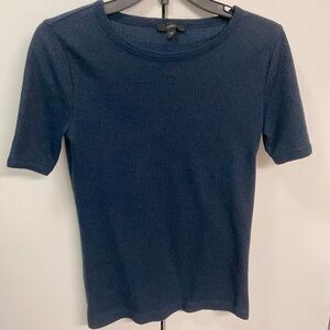 5 for $30! J. Crew waffle shirt XS women’s navy blue office short sleeve J.Crew